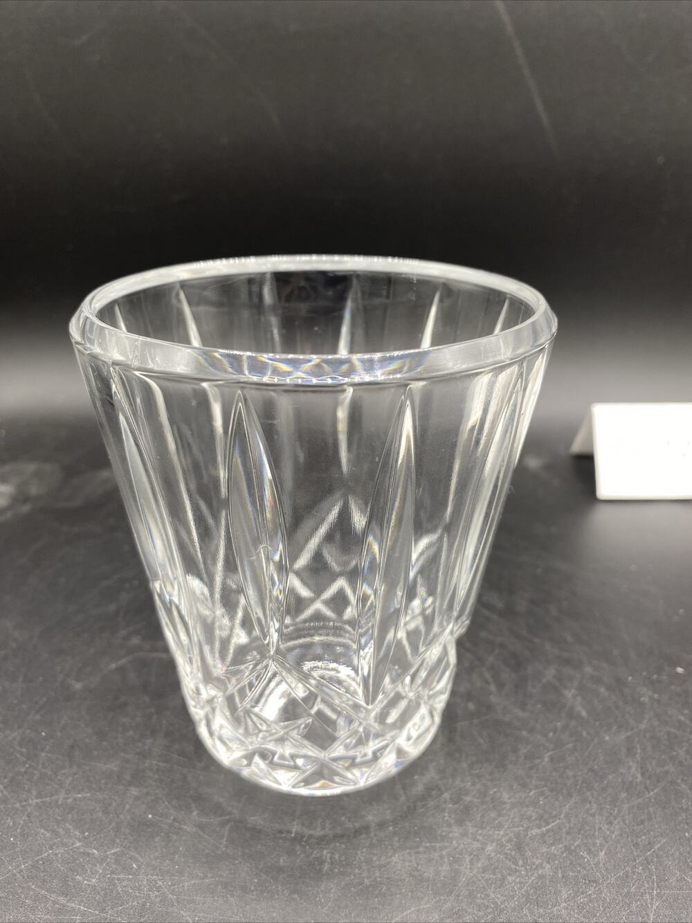 Vintage Antique Circa Crystal Clear Candle Holder/Vase With Faceted Base & Edge
